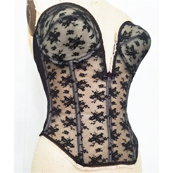 Bonwit Teller Promise by Poirette VIntage 50s/60s Bustier Bra Corset Lace